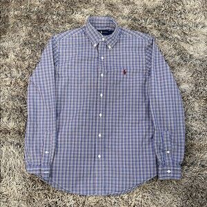 Ralph Lauren: Blue and White Plaid Shirt